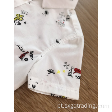 Adorável camisa infantil 100% algodão de manga curta